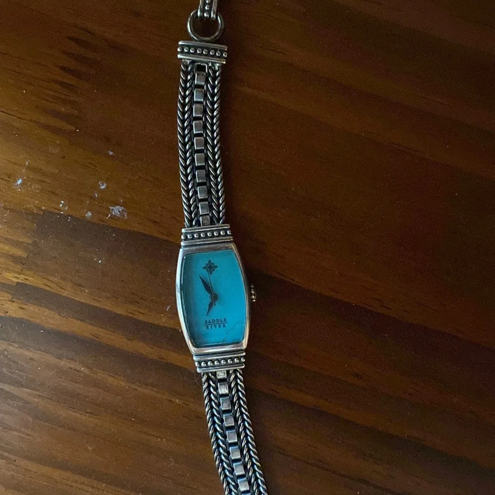 Saddle River Turquoise Watch with Silver Accents - Picture 3 of 5